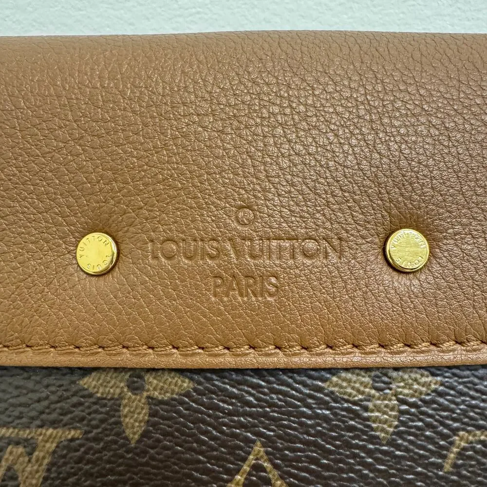 Louis Vuitton Havane Brown Monogram Pallas Shoulder Bag Gold LV Chain Crossbody